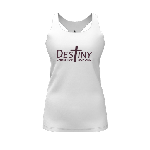 [CUS-DFW-RCBK-PER-WHT-FYS-LOGO2] Racerback Tank Top (Female Youth S, White, Logo 2)