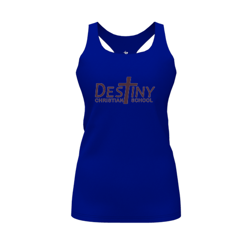 [FT0TRBRY-FYS-LOGO2] Decker Racerback Tank Top (Female Youth S, Royal, Logo 2)