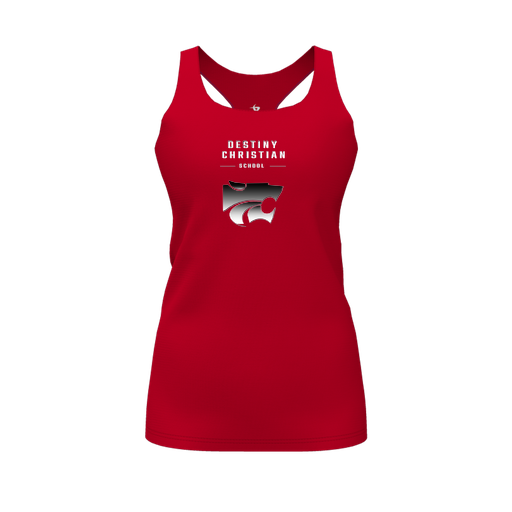 [CUS-DFW-RCBK-PER-RED-FYS-LOGO1] Racerback Tank Top (Female Youth S, Red, Logo 1)