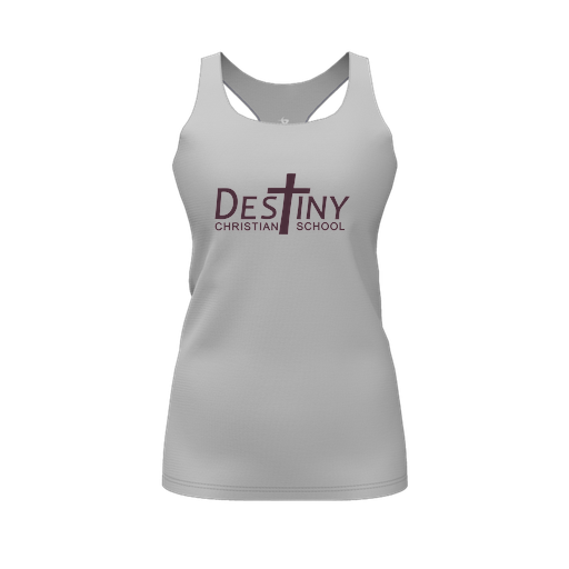 [FT0TRBGY-FYS-LOGO2] Decker Racerback Tank Top (Female Youth S, Gray, Logo 2)
