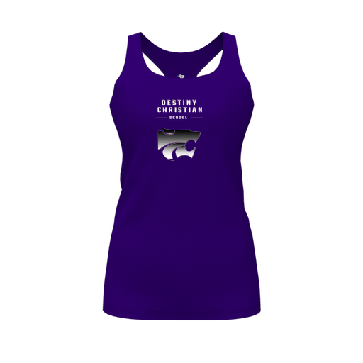 [FT0TRBPP-FYS-LOGO1] Decker Racerback Tank Top (Female Youth S, Purple, Logo 1)