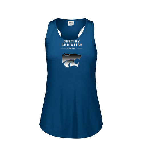 [FT0TUBNV-FAS-LOGO1] Ladies Tri Blend Tank Top (Female Adult S, Navy, Logo 1)