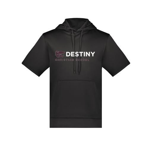 [6871.080.S-LOGO3] Men's Dri Fit Short Sleeve Hoodie (Adult S, Black, Logo 3)