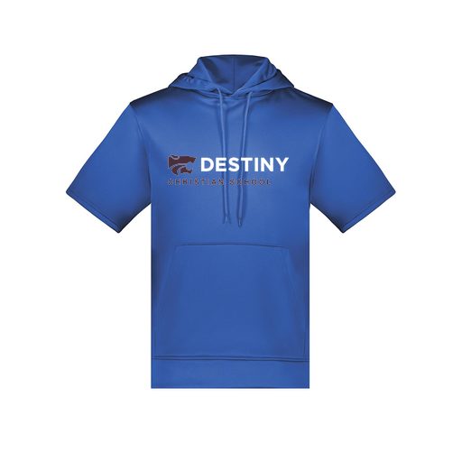 [6871.060.S-LOGO3] Men's Dri Fit Short Sleeve Hoodie (Adult S, Royal, Logo 3)