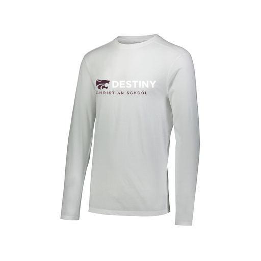 [FTLCUBWH-AXS-LOGO3] Decker Men's Tri-Blend T-Shirt - Long Sleeve (Adult XS, White, Logo 3)