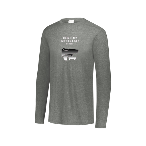 [FTLCUBGY-AXS-LOGO1] Decker Men's Tri-Blend T-Shirt - Long Sleeve (Adult XS, Gray, Logo 1)