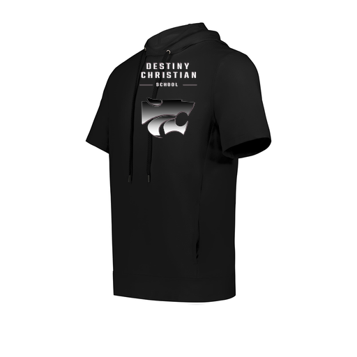 [222605.080.S-LOGO1] YOUTH VENTURA SOFT KNIT SHORT SLEEVE HOODIE (Youth S, Black, Logo 1)