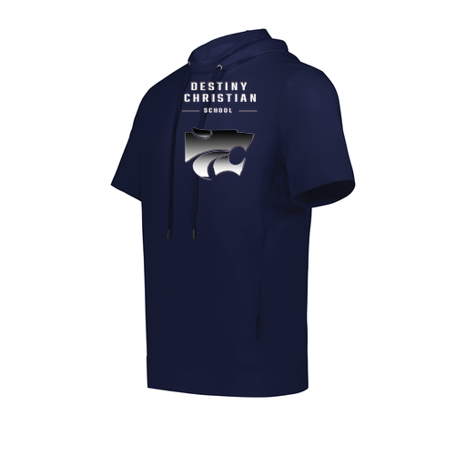 [222605.065.S-LOGO1] YOUTH VENTURA SOFT KNIT SHORT SLEEVE HOODIE (Youth S, Navy, Logo 1)