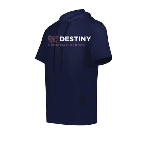 [222605.065.S-LOGO3] YOUTH VENTURA SOFT KNIT SHORT SLEEVE HOODIE (Youth S, Navy, Logo 3)