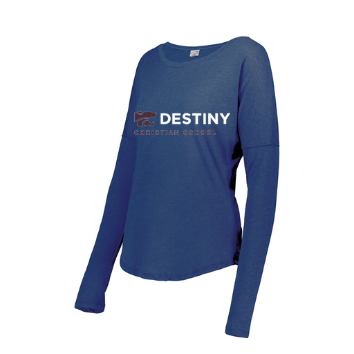 [3077.U55.S-LOGO3] Ladies LS Ultra-blend T-Shirt (Female Adult S, Royal, Logo 3)